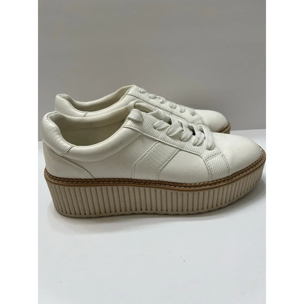 DV Dolce Vita Women's Brin Bubble Platform Sneakers Cream/Ivory Lace Up Size 8.5